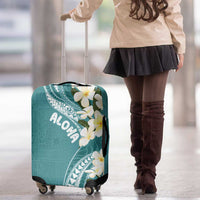 Aloha Hawaii Festive Luggage Cover Frangipani Lace Classic - Teal LT7 - Polynesian Pride