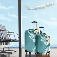 Aloha Hawaii Festive Luggage Cover Frangipani Lace Classic - Teal LT7 - Polynesian Pride