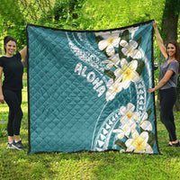Aloha Hawaii Festive Quilt Frangipani Lace Classic - Teal LT7 - Polynesian Pride