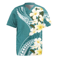 Aloha Hawaii Festive Rugby Jersey Frangipani Lace Classic - Teal LT7 Teal - Polynesian Pride