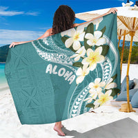 Aloha Hawaii Festive Sarong Frangipani Lace Classic - Teal LT7 One Size 44 x 66 inches Teal - Polynesian Pride