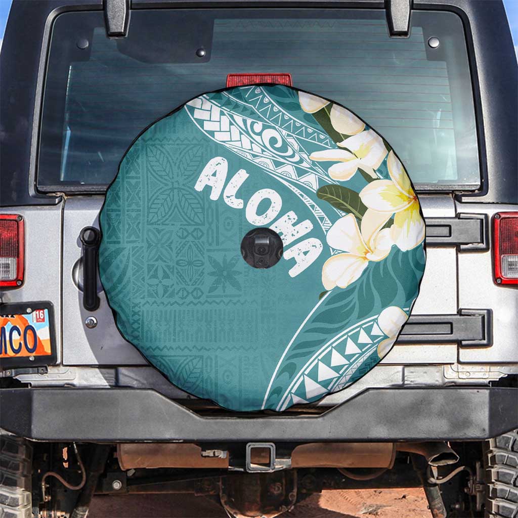 Aloha Hawaii Festive Spare Tire Cover Frangipani Lace Classic - Teal LT7 Teal - Polynesian Pride
