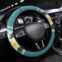 Aloha Hawaii Festive Steering Wheel Cover Frangipani Lace Classic - Teal LT7 Universal Fit Teal - Polynesian Pride