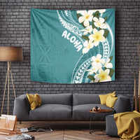 Aloha Hawaii Festive Tapestry Frangipani Lace Classic - Teal LT7 - Polynesian Pride
