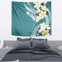 Aloha Hawaii Festive Tapestry Frangipani Lace Classic - Teal LT7 - Polynesian Pride