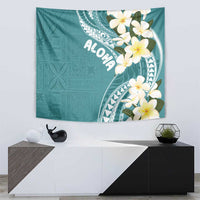 Aloha Hawaii Festive Tapestry Frangipani Lace Classic - Teal LT7 - Polynesian Pride