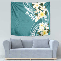 Aloha Hawaii Festive Tapestry Frangipani Lace Classic - Teal LT7 - Polynesian Pride