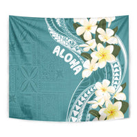 Aloha Hawaii Festive Tapestry Frangipani Lace Classic - Teal LT7 - Polynesian Pride