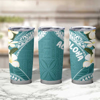 Aloha Hawaii Festive Tumbler Cup Frangipani Lace Classic - Teal LT7 - Polynesian Pride