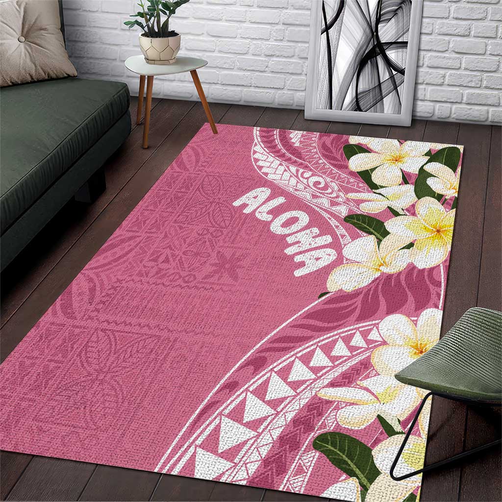 Aloha Hawaii Festive Area Rug Frangipani Lace Classic - Rosy LT7 Pink - Polynesian Pride