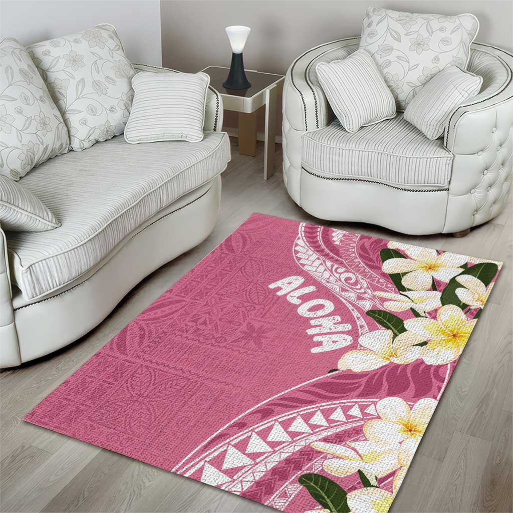 Aloha Hawaii Festive Area Rug Frangipani Lace Classic - Rosy LT7 - Polynesian Pride