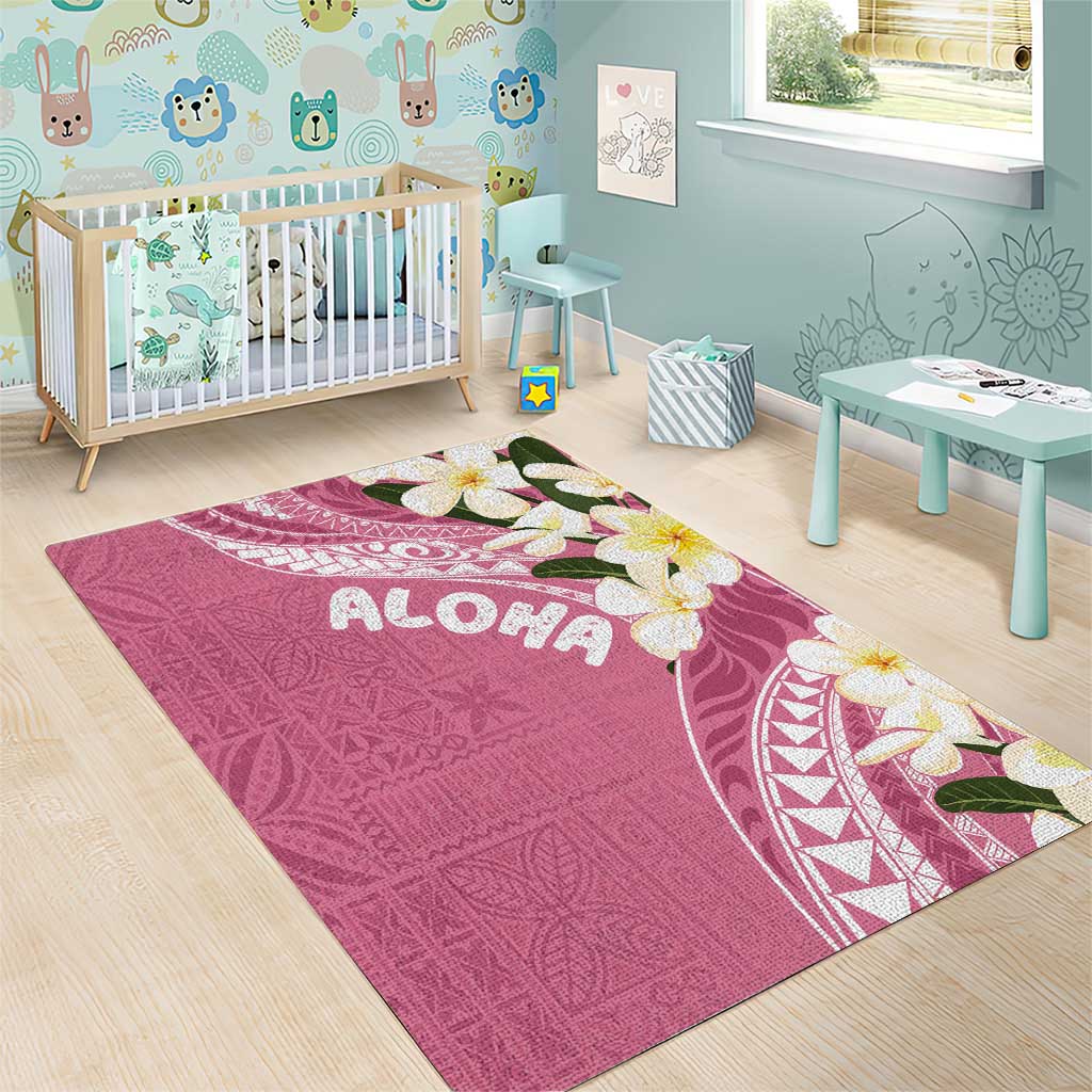 Aloha Hawaii Festive Area Rug Frangipani Lace Classic - Rosy LT7 - Polynesian Pride