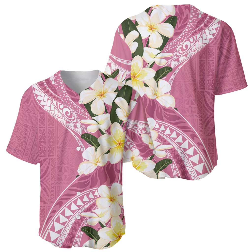 Aloha Hawaii Festive Baseball Jersey Frangipani Lace Classic - Rosy LT7 - Polynesian Pride