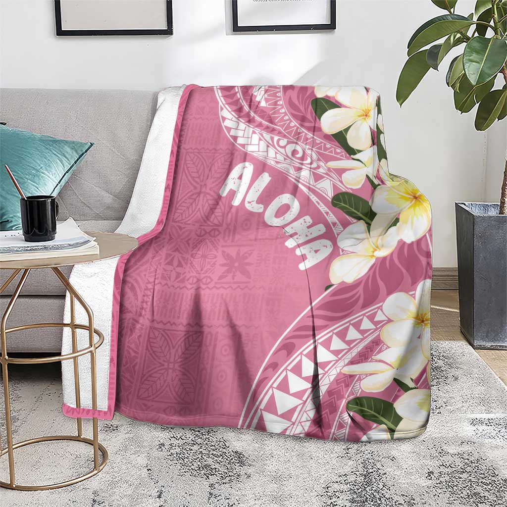 Aloha Hawaii Festive Blanket Frangipani Lace Classic - Rosy LT7 - Polynesian Pride