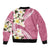 Aloha Hawaii Festive Bomber Jacket Frangipani Lace Classic - Rosy