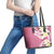 Aloha Hawaii Festive Leather Tote Bag Frangipani Lace Classic - Rosy