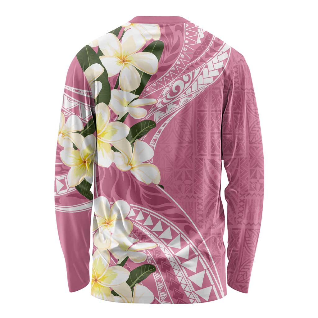 Aloha Hawaii Festive Long Sleeve Shirt Frangipani Lace Classic - Rosy LT7 - Polynesian Pride