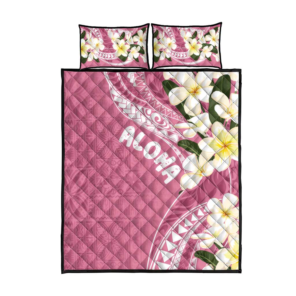 Aloha Hawaii Festive Quilt Bed Set Frangipani Lace Classic - Rosy LT7 - Polynesian Pride