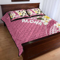 Aloha Hawaii Festive Quilt Bed Set Frangipani Lace Classic - Rosy LT7 - Polynesian Pride