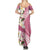 Aloha Hawaii Festive Summer Maxi Dress Frangipani Lace Classic - Rosy