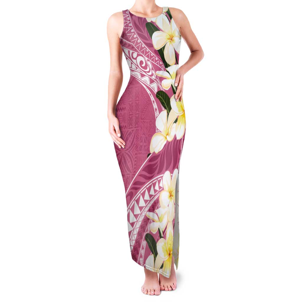 Aloha Hawaii Festive Tank Maxi Dress Frangipani Lace Classic - Rosy LT7 Women Pink - Polynesian Pride