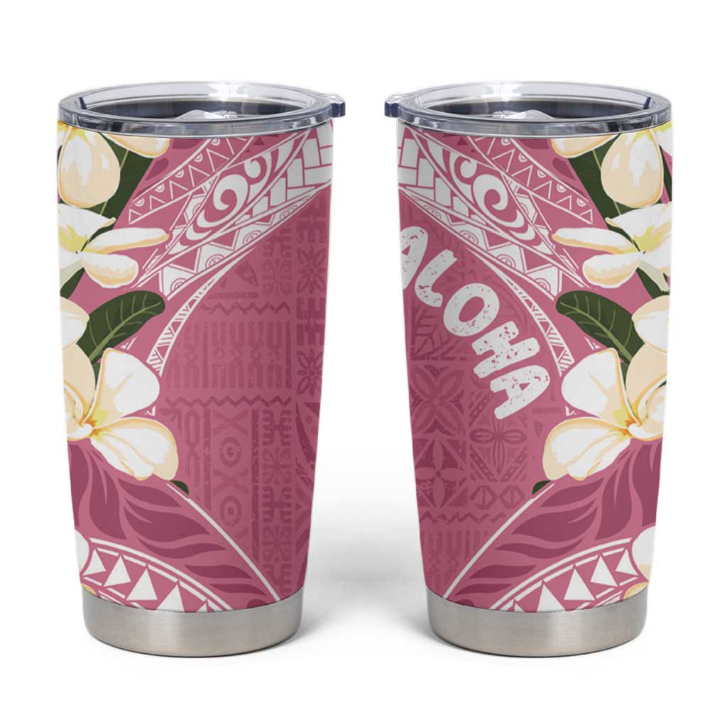 Aloha Hawaii Festive Tumbler Cup Frangipani Lace Classic - Rosy LT7 Pink - Polynesian Pride