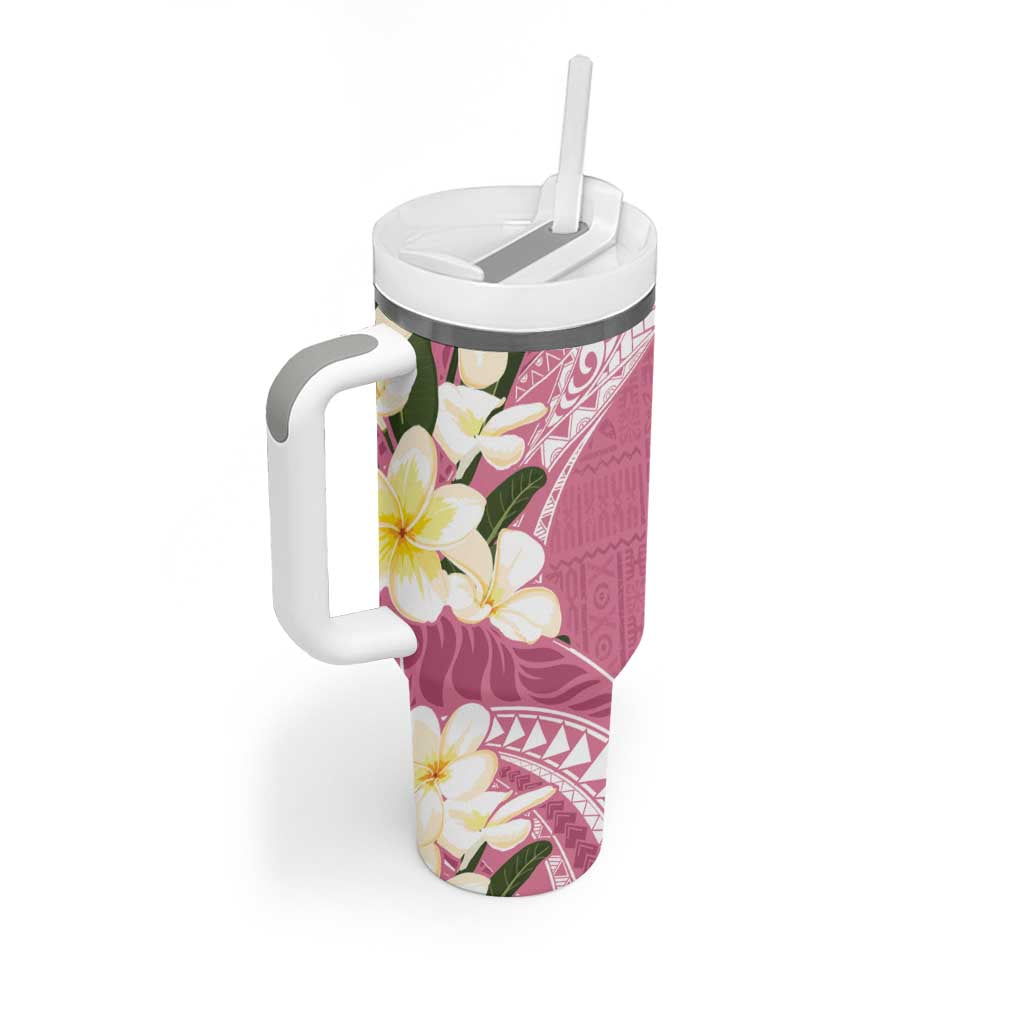 Aloha Hawaii Festive Tumbler With Handle Frangipani Lace Classic - Rosy LT7 - Polynesian Pride