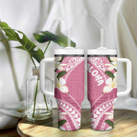 Aloha Hawaii Festive Tumbler With Handle Frangipani Lace Classic - Rosy LT7 - Polynesian Pride