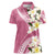 Aloha Hawaii Festive Women Polo Shirt Frangipani Lace Classic - Rosy