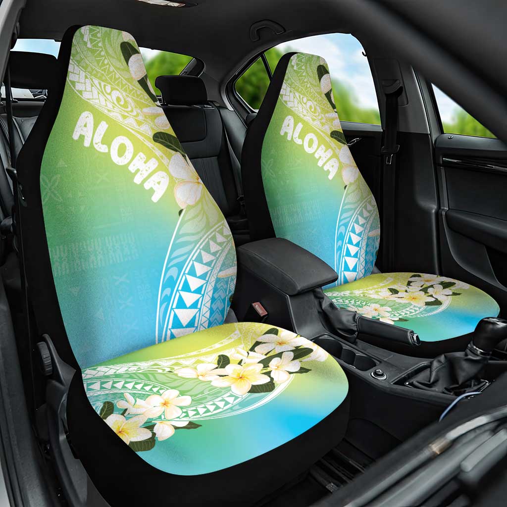Aloha Hawaii Festive Car Seat Cover Frangipani Lace Classic - Summer Vibes LT7 One Size Blue Green - Polynesian Pride