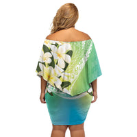 Aloha Hawaii Festive Off Shoulder Short Dress Frangipani Lace Classic - Summer Vibes LT7 - Polynesian Pride