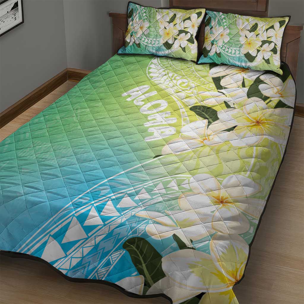 Aloha Hawaii Festive Quilt Bed Set Frangipani Lace Classic - Summer Vibes LT7 - Polynesian Pride