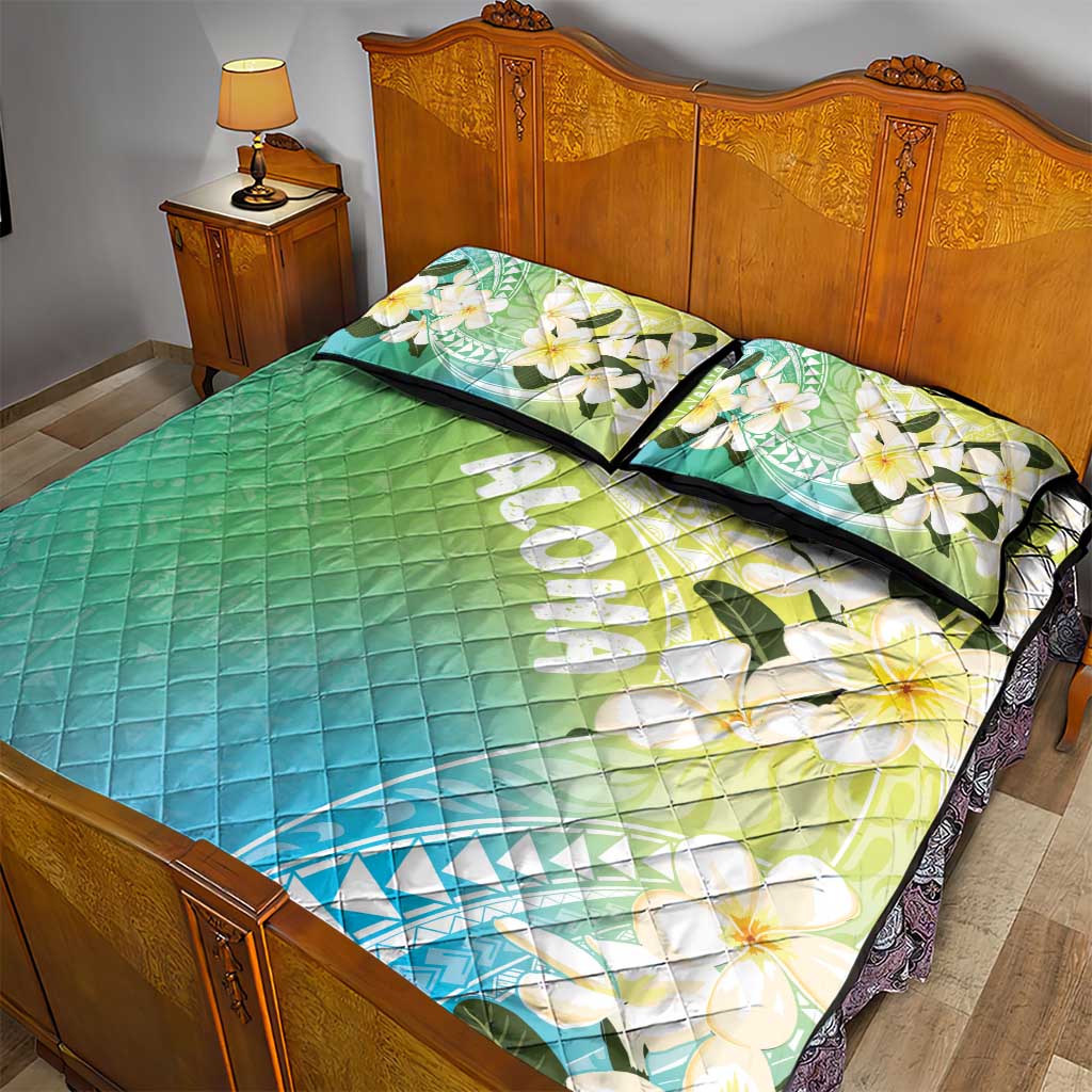 Aloha Hawaii Festive Quilt Bed Set Frangipani Lace Classic - Summer Vibes LT7 - Polynesian Pride