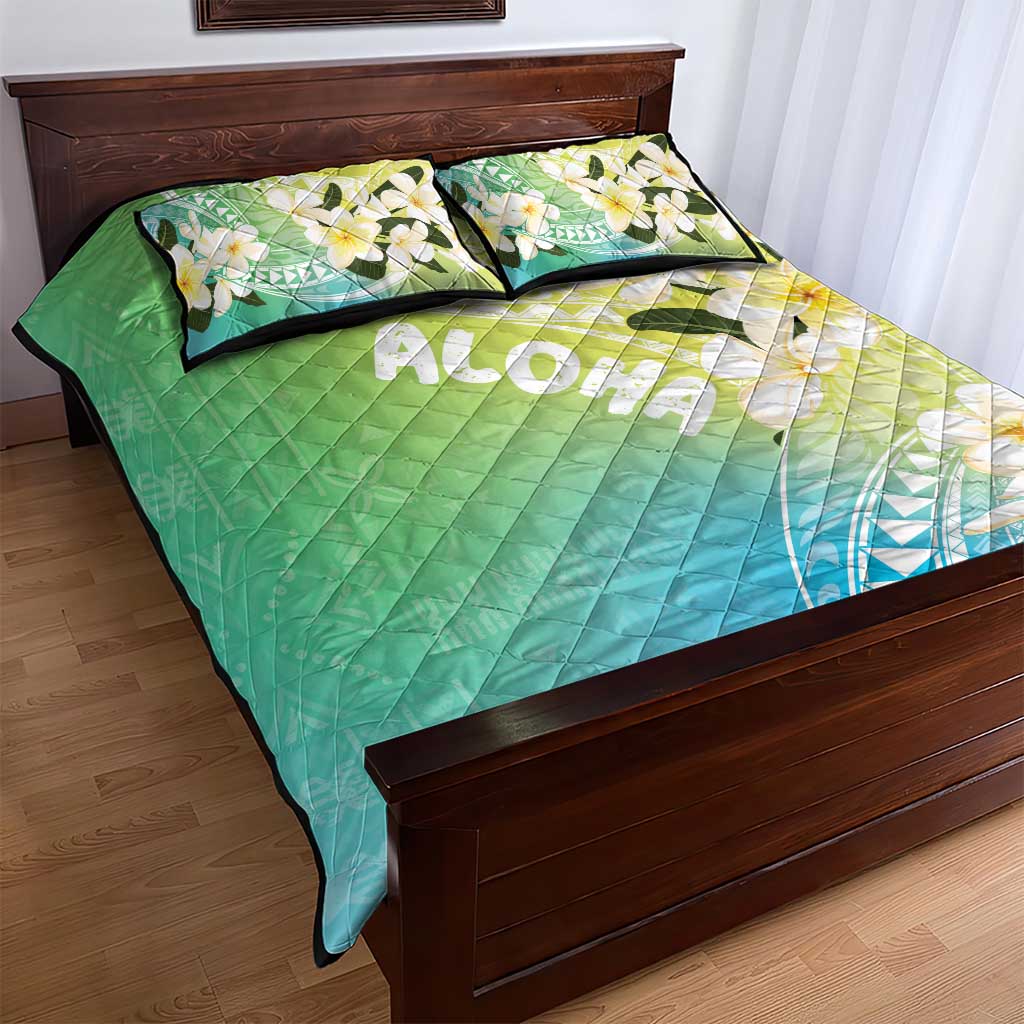 Aloha Hawaii Festive Quilt Bed Set Frangipani Lace Classic - Summer Vibes LT7 - Polynesian Pride