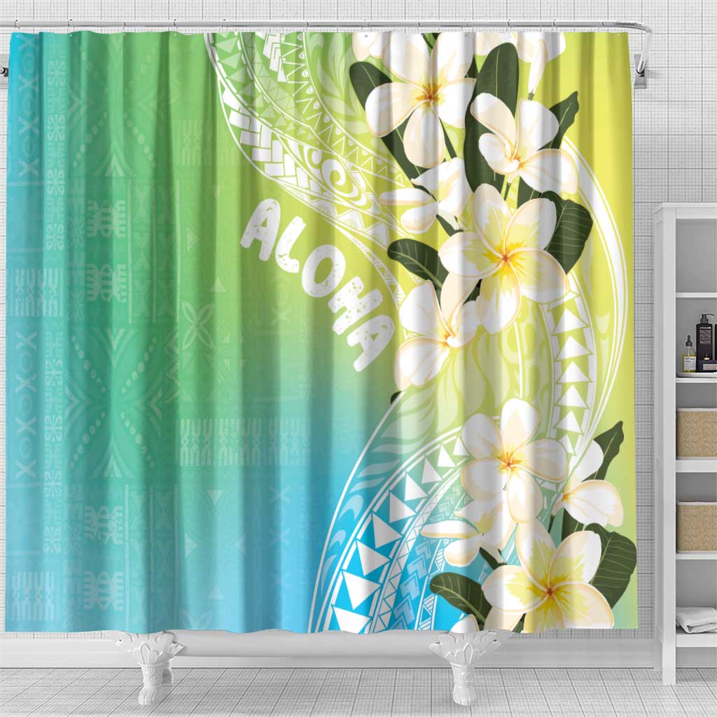Aloha Hawaii Festive Shower Curtain Frangipani Lace Classic - Summer Vibes LT7 - Polynesian Pride