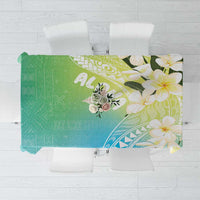 Aloha Hawaii Festive Tablecloth Frangipani Lace Classic - Summer Vibes LT7 Blue Green - Polynesian Pride