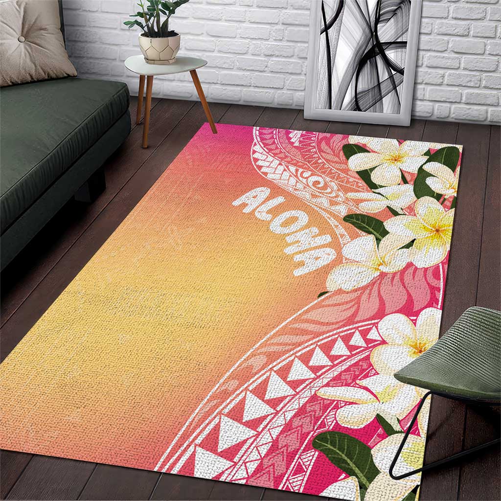 Aloha Hawaii Festive Area Rug Frangipani Lace Classic - Spring Vibes LT7 Colorful - Polynesian Pride