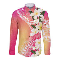 Aloha Hawaii Festive Long Sleeve Button Shirt Frangipani Lace Classic - Spring Vibes LT7 Unisex Colorful - Polynesian Pride