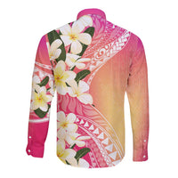 Aloha Hawaii Festive Long Sleeve Button Shirt Frangipani Lace Classic - Spring Vibes LT7 - Polynesian Pride