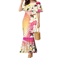 Aloha Hawaii Festive Mermaid Dress Frangipani Lace Classic - Spring Vibes LT7 Women Colorful - Polynesian Pride