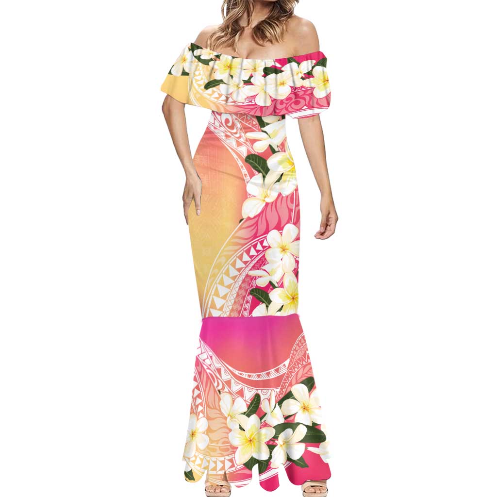 Aloha Hawaii Festive Mermaid Dress Frangipani Lace Classic - Spring Vibes LT7 - Polynesian Pride