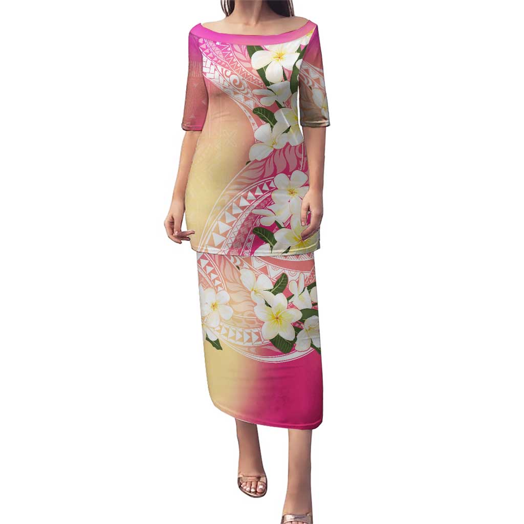 Aloha Hawaii Festive Puletasi Frangipani Lace Classic - Spring Vibes LT7 Long Dress Colorful - Polynesian Pride