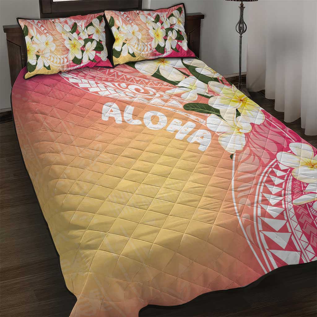 Aloha Hawaii Festive Quilt Bed Set Frangipani Lace Classic - Spring Vibes LT7 Colorful - Polynesian Pride