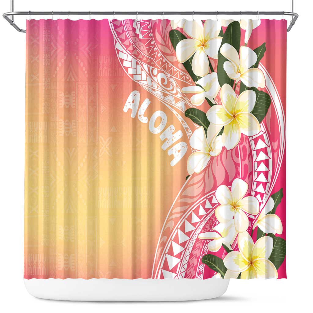 Aloha Hawaii Festive Shower Curtain Frangipani Lace Classic - Spring Vibes LT7 Colorful - Polynesian Pride