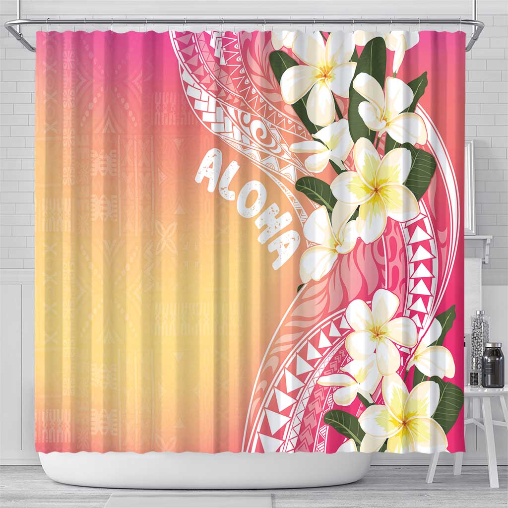 Aloha Hawaii Festive Shower Curtain Frangipani Lace Classic - Spring Vibes LT7 - Polynesian Pride