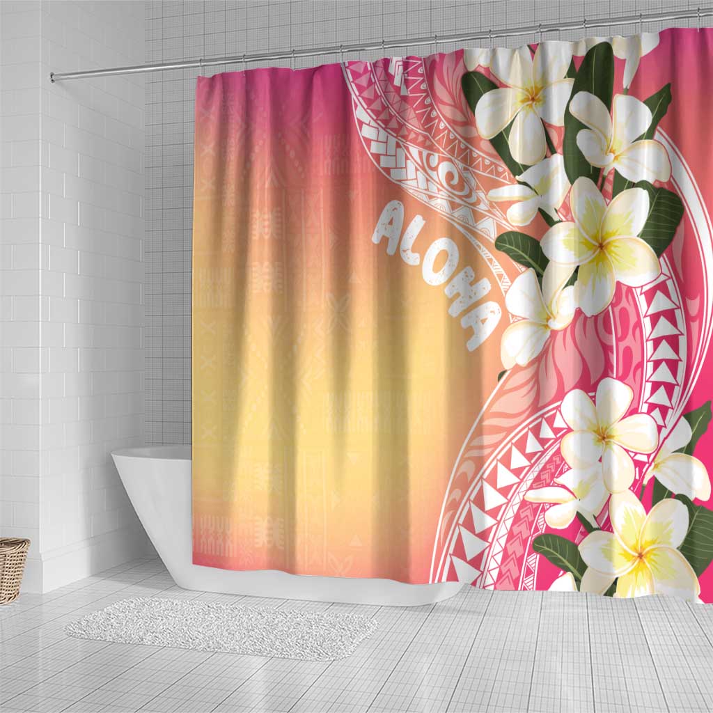 Aloha Hawaii Festive Shower Curtain Frangipani Lace Classic - Spring Vibes LT7 - Polynesian Pride