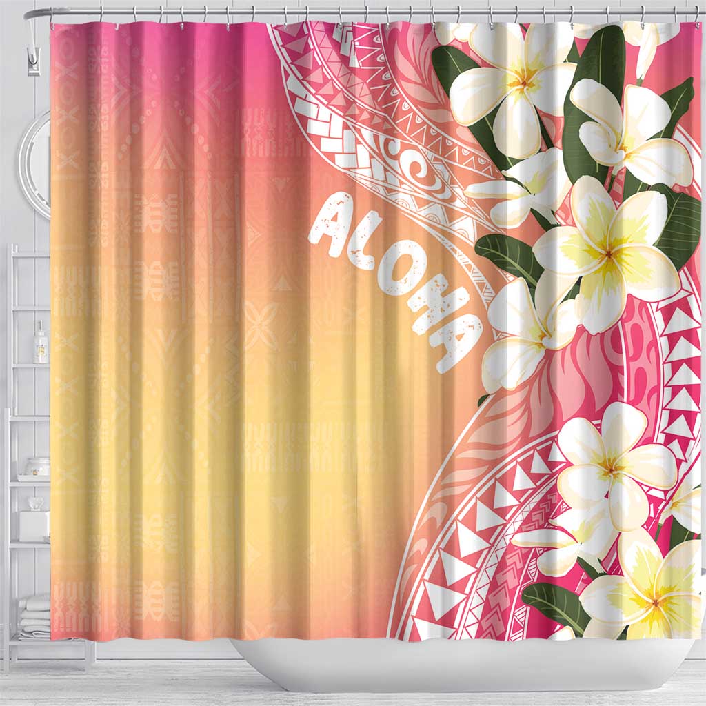 Aloha Hawaii Festive Shower Curtain Frangipani Lace Classic - Spring Vibes LT7 - Polynesian Pride