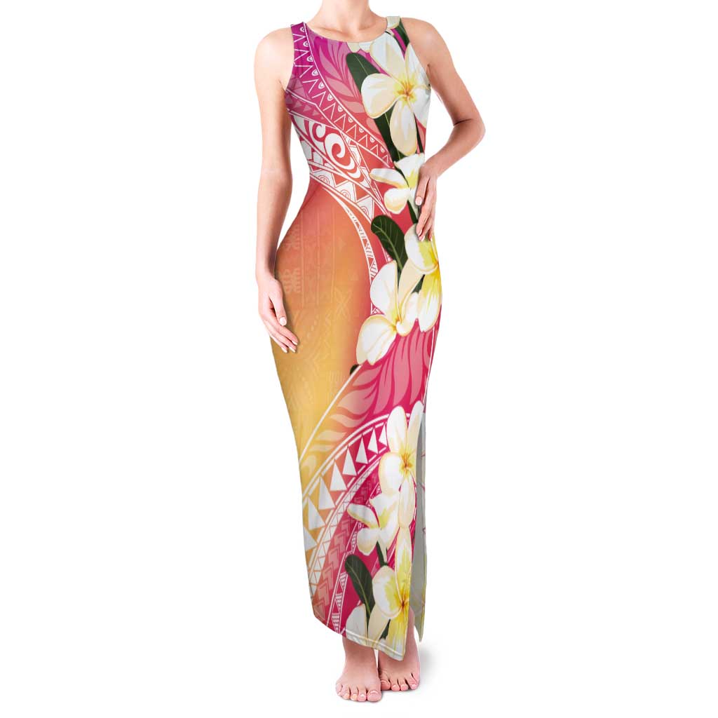 Aloha Hawaii Festive Tank Maxi Dress Frangipani Lace Classic - Spring Vibes LT7 Women Colorful - Polynesian Pride