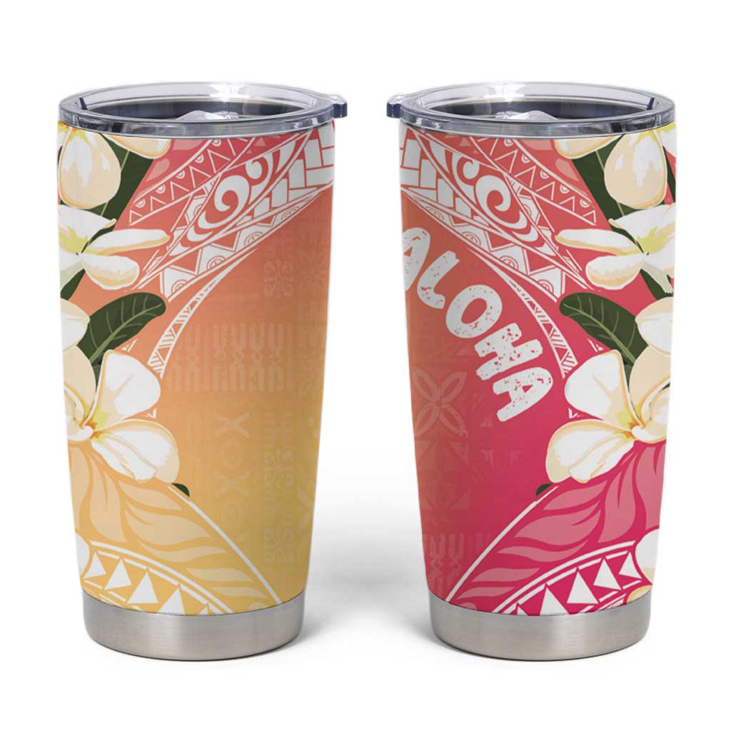 Aloha Hawaii Festive Tumbler Cup Frangipani Lace Classic - Spring Vibes LT7 Colorful - Polynesian Pride