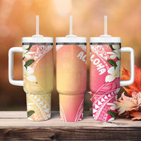 Aloha Hawaii Festive Tumbler With Handle Frangipani Lace Classic - Spring Vibes LT7 - Polynesian Pride